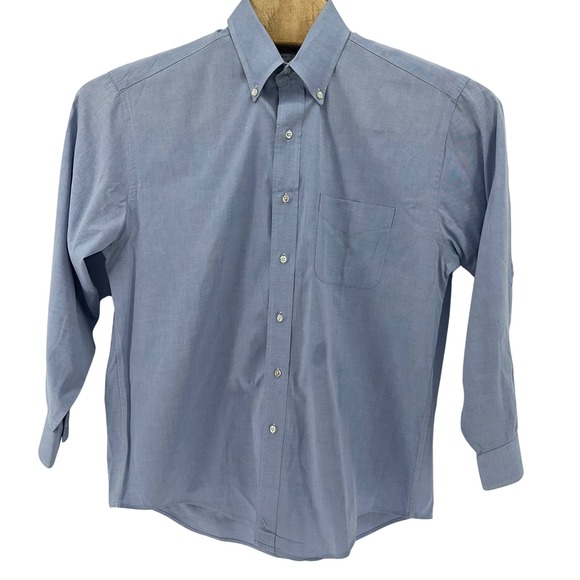 Brooks Brothers Relaxed Fit Button Down Shirt Men's 15 1/2 3 Blue Cotton - Picture 3 of 7